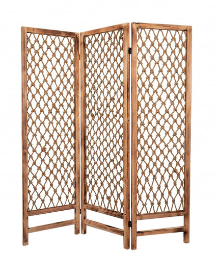 60 X 69 Natural Rope Wooden  Screen