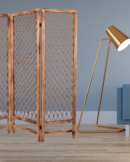 60 X 69 Natural Rope Wooden  Screen