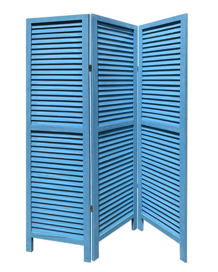 67" Black Wood Folding Three Panel Screen Room Divider