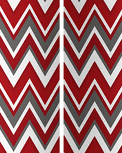 84" X 84" Red And Gray Wood Canvas Screen