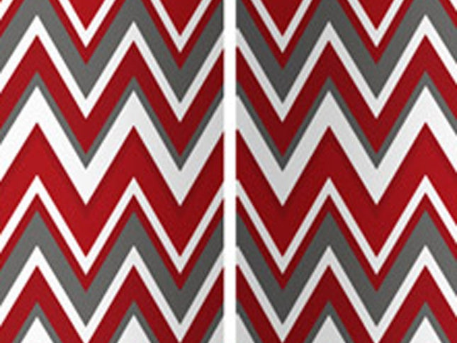 84" Red And Gray Canvas Folding Four Panel Screen Room Divider