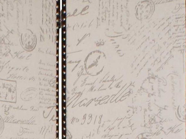 84" Tan Fabric Folding Four Panel Screen Room Divider