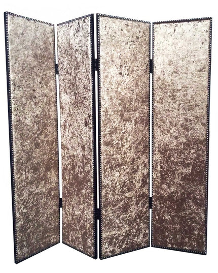 84 X 84 Tan Wood & Fabric  Screen