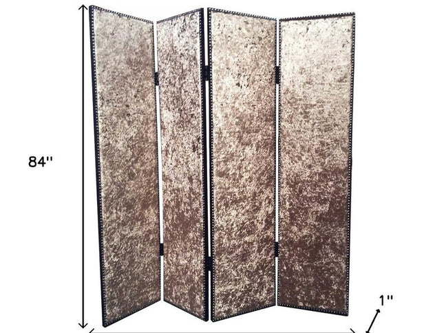 84 X 84 Tan Wood & Fabric  Screen