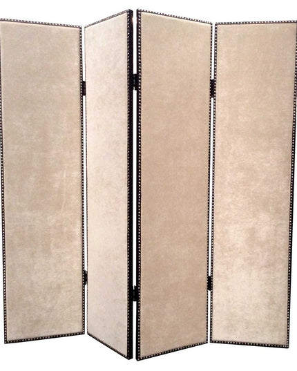 84 X 84 Tan Wood & Fabric  Screen