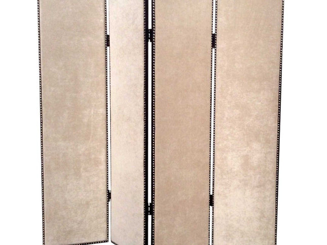 84 X 84 Tan Wood & Fabric  Screen