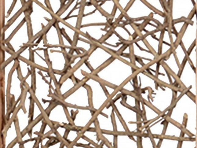 60 X 69 Brown 3 Panel Wood Foldable  Screen