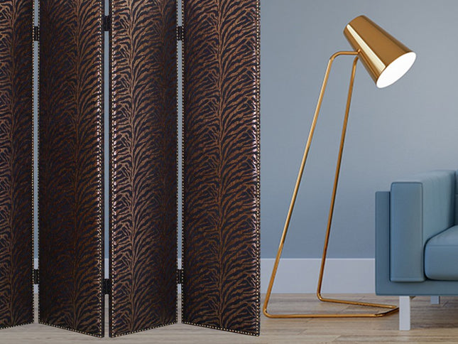 84 X 84 Bronze Wood & Fabric  Screen