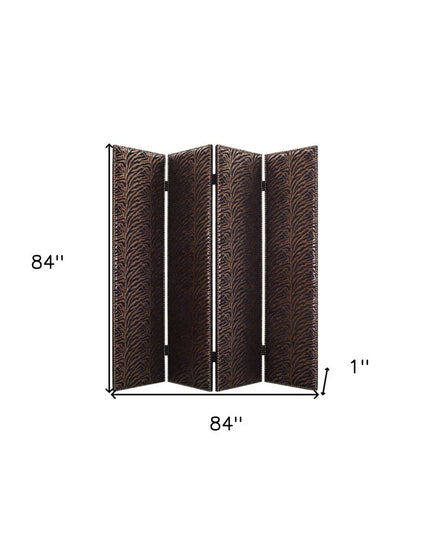 84 X 84 Bronze Wood & Fabric  Screen