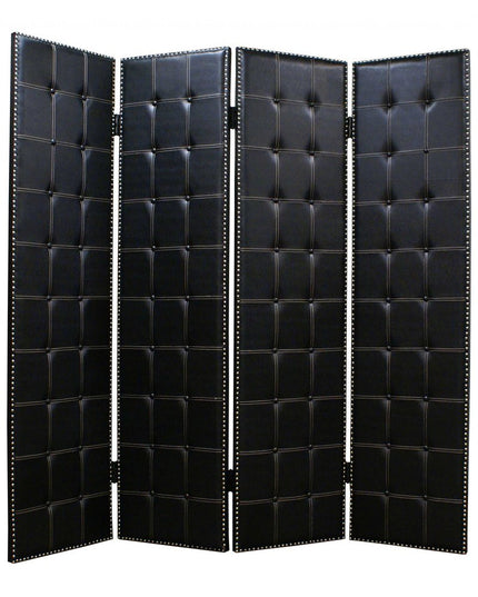 84 X 84 Black Faux Leather  Screen