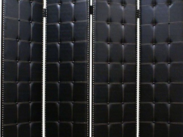 84 X 84 Black Faux Leather  Screen