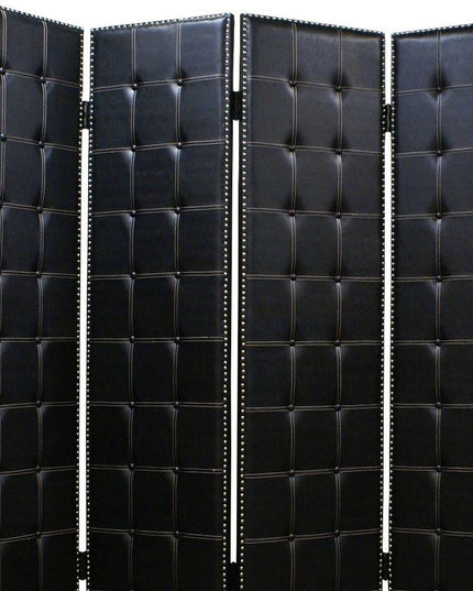 84 X 84 Black Faux Leather  Screen