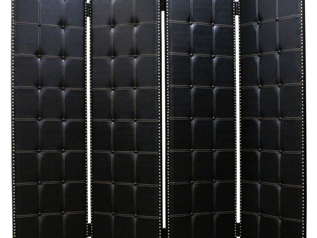84 X 84 Black Faux Leather  Screen