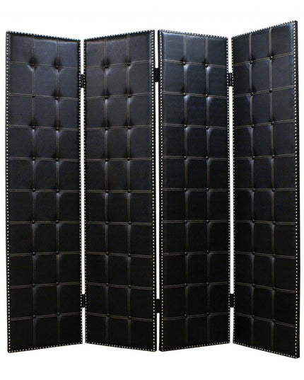 84 X 84 Black Faux Leather  Screen