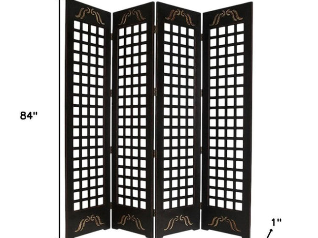 84" X 84" Brown Wood Omega  Screen