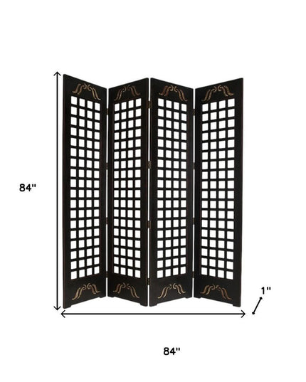 84" X 84" Brown Wood Omega  Screen