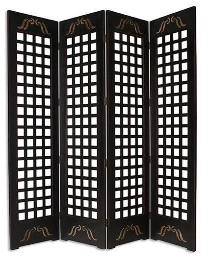 84" X 84" Brown Wood Omega  Screen