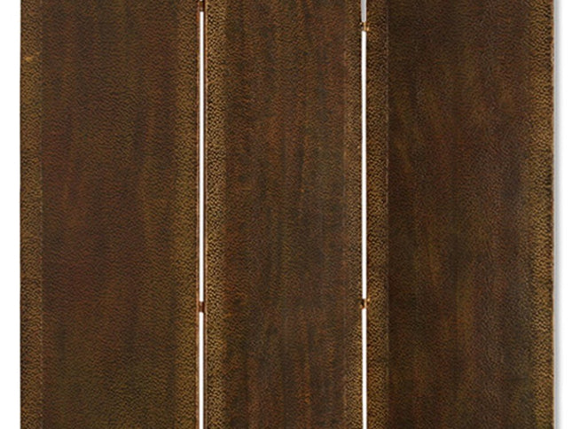72" Bronze Folding Three Panel Screen Room Divider