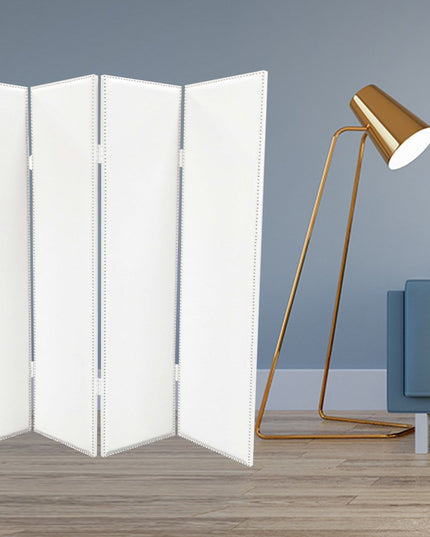 84 X 84 White Faux Leather  Screen