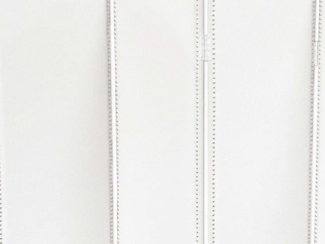 84 X 84 White Faux Leather  Screen