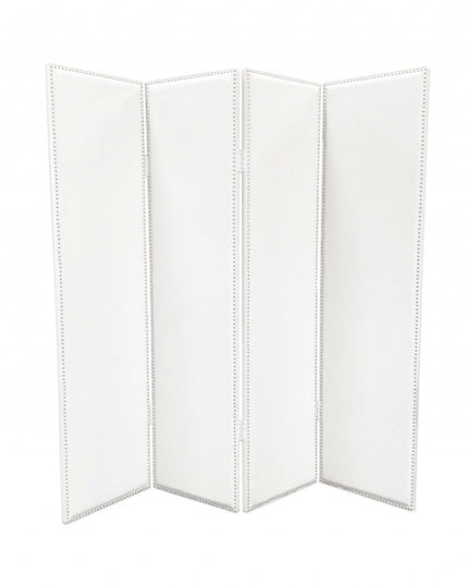 84 X 84 White Faux Leather  Screen