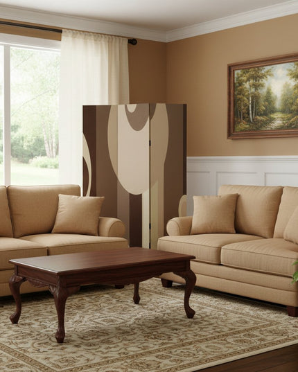 48" X 72" Multi Color Wood Canvas 3 Panel Screen