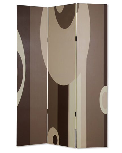 48" X 72" Multi Color Wood Canvas 3 Panel Screen