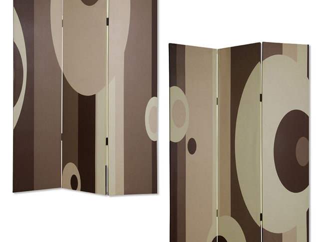 48" X 72" Multi Color Wood Canvas 3 Panel Screen