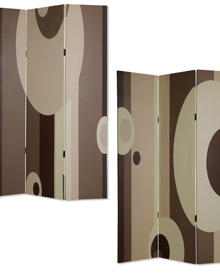 48" X 72" Multi Color Wood Canvas 3 Panel Screen