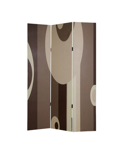 48" X 72" Multi Color Wood Canvas 3 Panel Screen