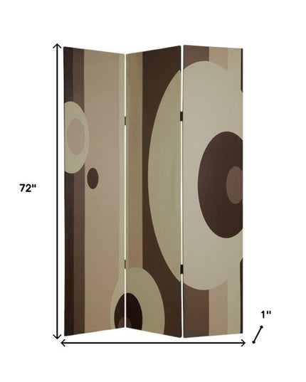 48" X 72" Multi Color Wood Canvas 3 Panel Screen