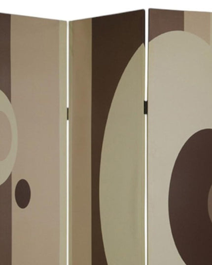 48" X 72" Multi Color Wood Canvas 3 Panel Screen