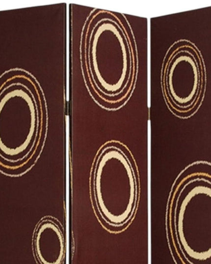 48" X 72" Multi Color Wood Canvas 3 Panel Screen