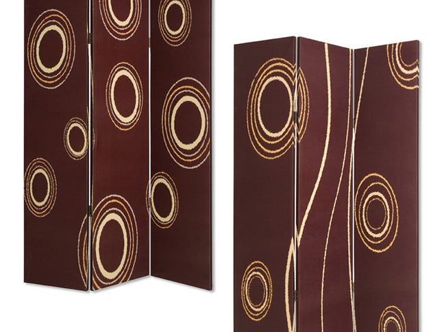 48" X 72" Multi Color Wood Canvas 3 Panel Screen