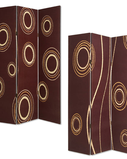 48" X 72" Multi Color Wood Canvas 3 Panel Screen