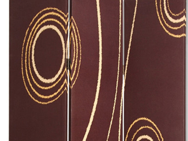 48" X 72" Multi Color Wood Canvas 3 Panel Screen