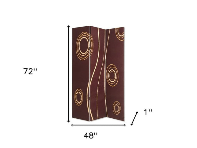 48" X 72" Multi Color Wood Canvas 3 Panel Screen