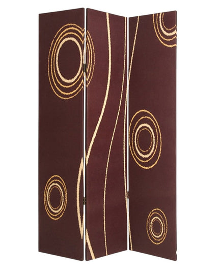 48" X 72" Multi Color Wood Canvas 3 Panel Screen