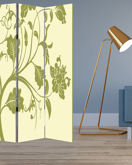 48" X 72" Multi Color Wood Canvas  3 Panel Screen