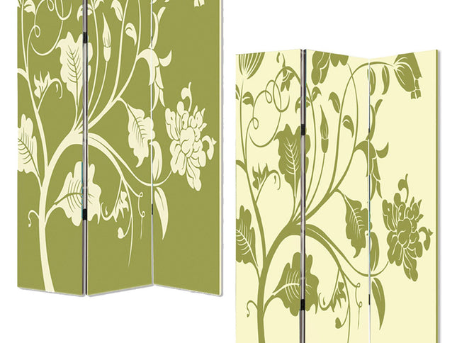 48" X 72" Multi Color Wood Canvas  3 Panel Screen