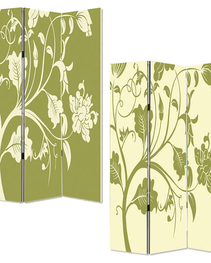 48" X 72" Multi Color Wood Canvas  3 Panel Screen