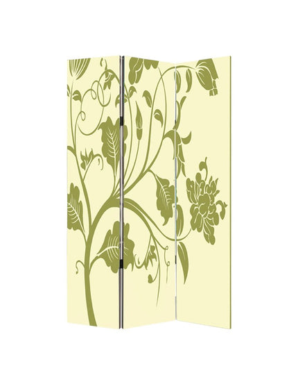 48" X 72" Multi Color Wood Canvas  3 Panel Screen