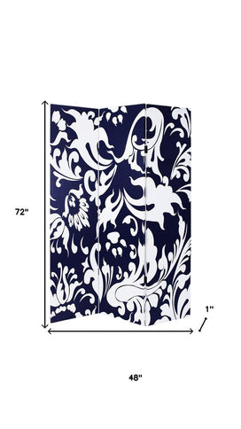 48" X 72" Multi Color Wood Canvas  3 Panel Screen