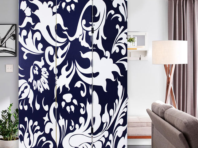 48" X 72" Multi Color Wood Canvas  3 Panel Screen