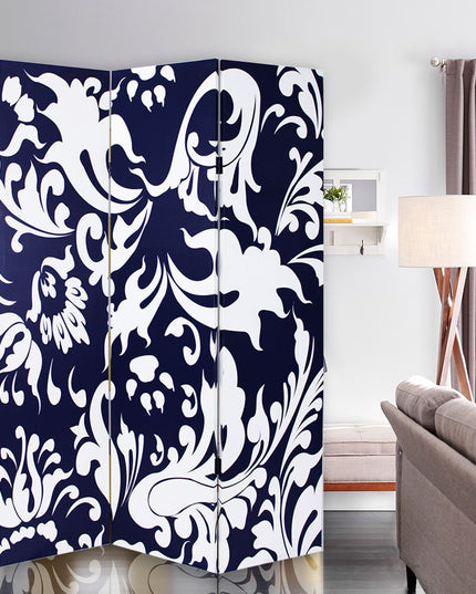 48" X 72" Multi Color Wood Canvas  3 Panel Screen