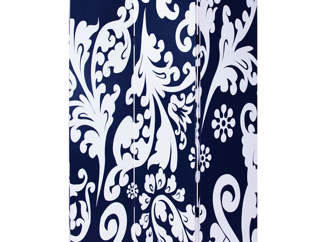 48" X 72" Multi Color Wood Canvas  3 Panel Screen