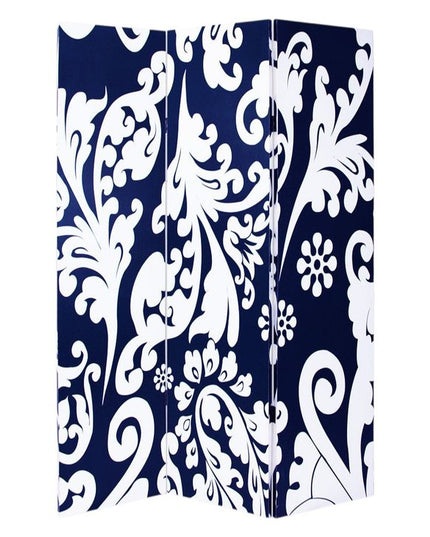 48" X 72" Multi Color Wood Canvas  3 Panel Screen