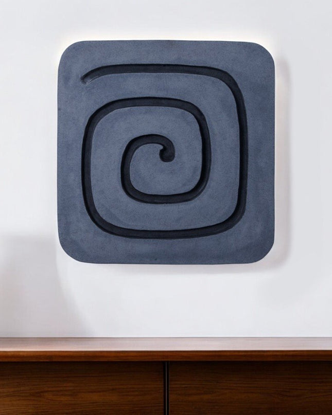 19" X 19" Gray and Black Geometric Sandstone Hanging Dimensional Sculpture