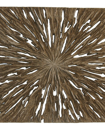 19" X 19" X 2" Brown Square Rotten Wood  Wall Decor