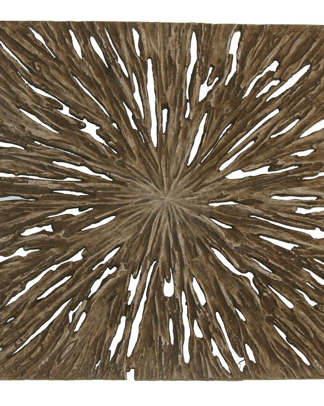 19" X 19" X 2" Brown Square Rotten Wood  Wall Decor